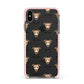 Italian Greyhound Icon with Name Apple iPhone Xs Max Impact Case Pink Edge on Black Phone