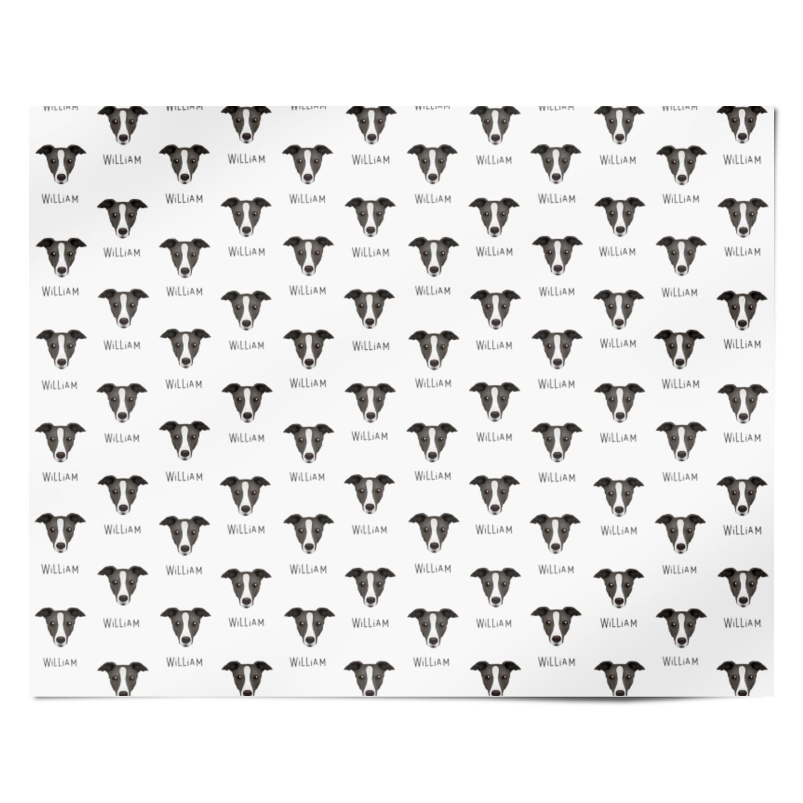 Italian Greyhound Icon with Name Personalised Wrapping Paper Alternative