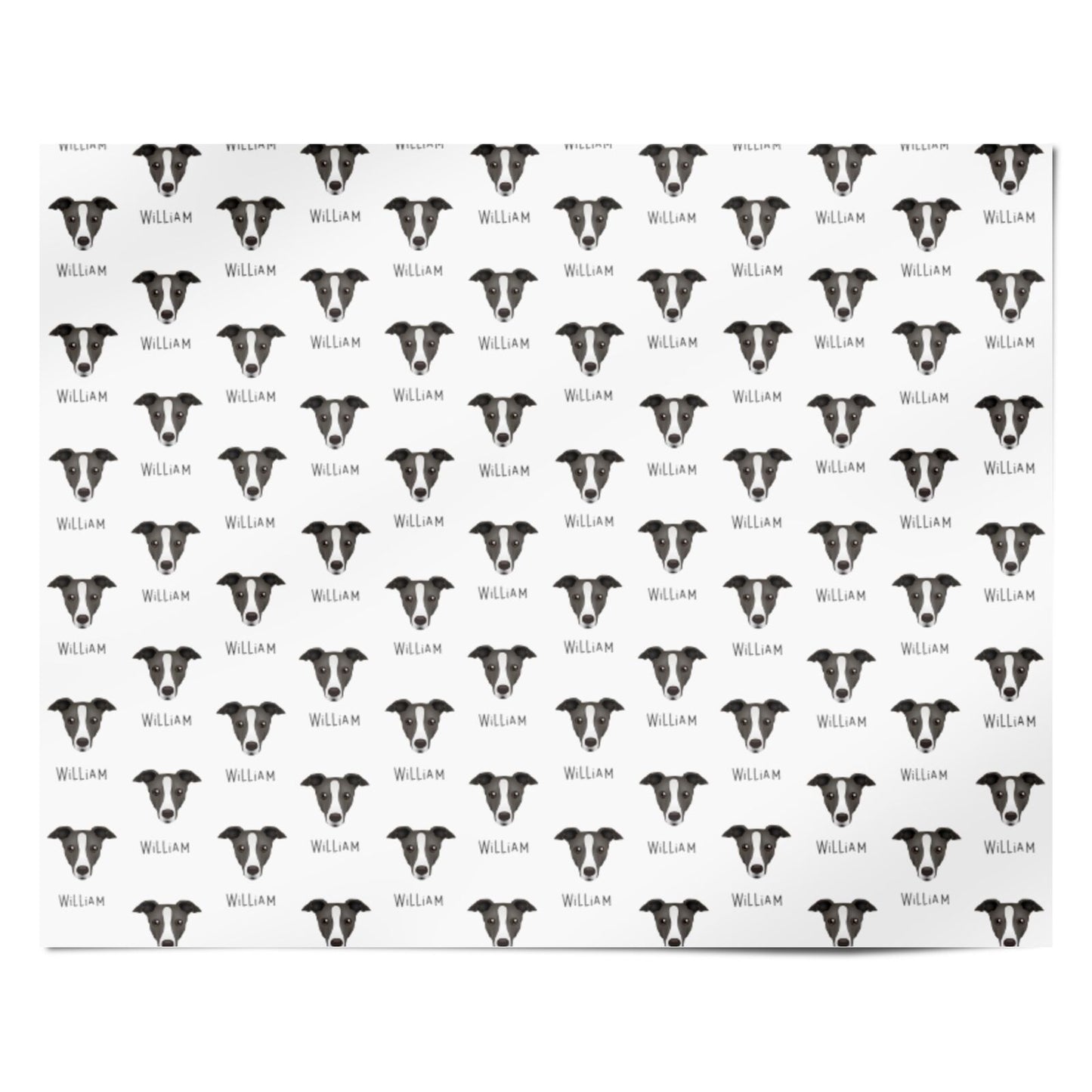 Italian Greyhound Icon with Name Personalised Wrapping Paper Alternative