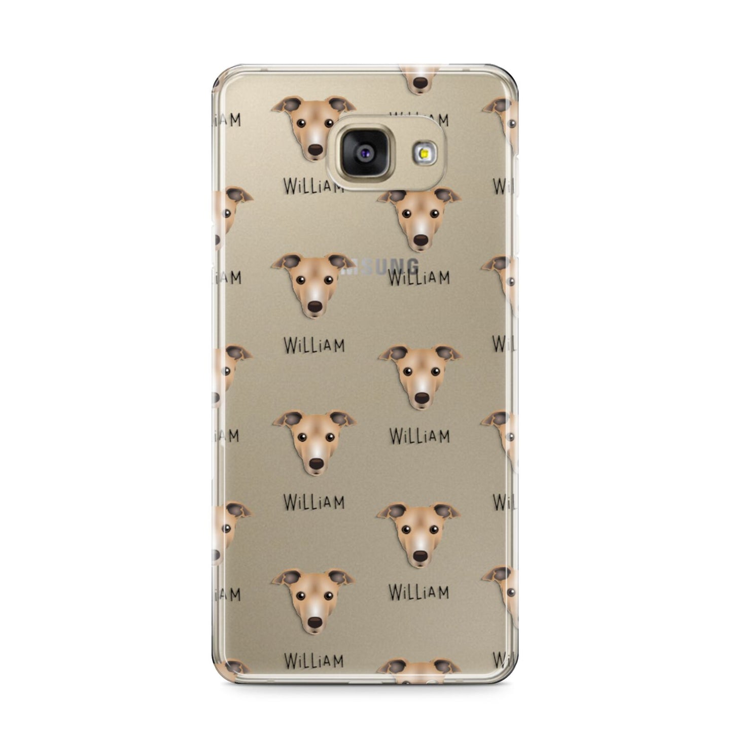 Italian Greyhound Icon with Name Samsung Galaxy A9 2016 Case on gold phone