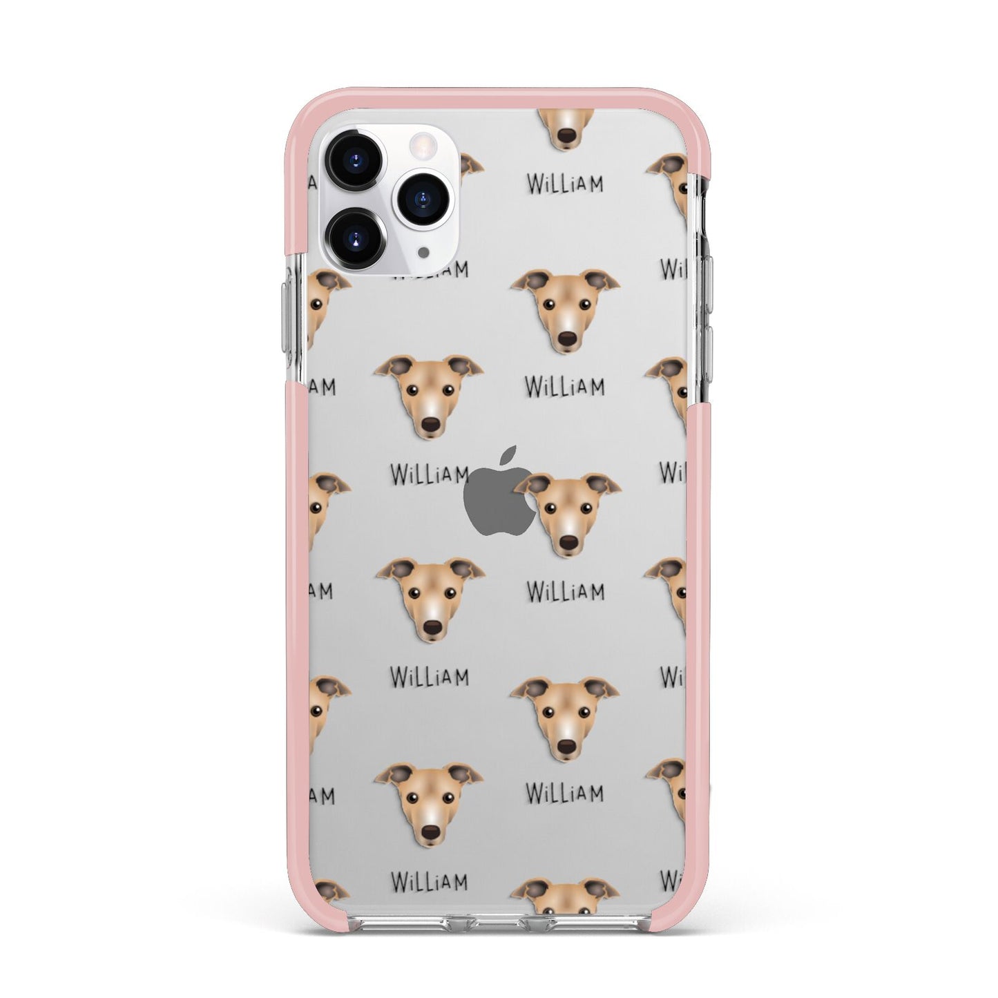 Italian Greyhound Icon with Name iPhone 11 Pro Max Impact Pink Edge Case