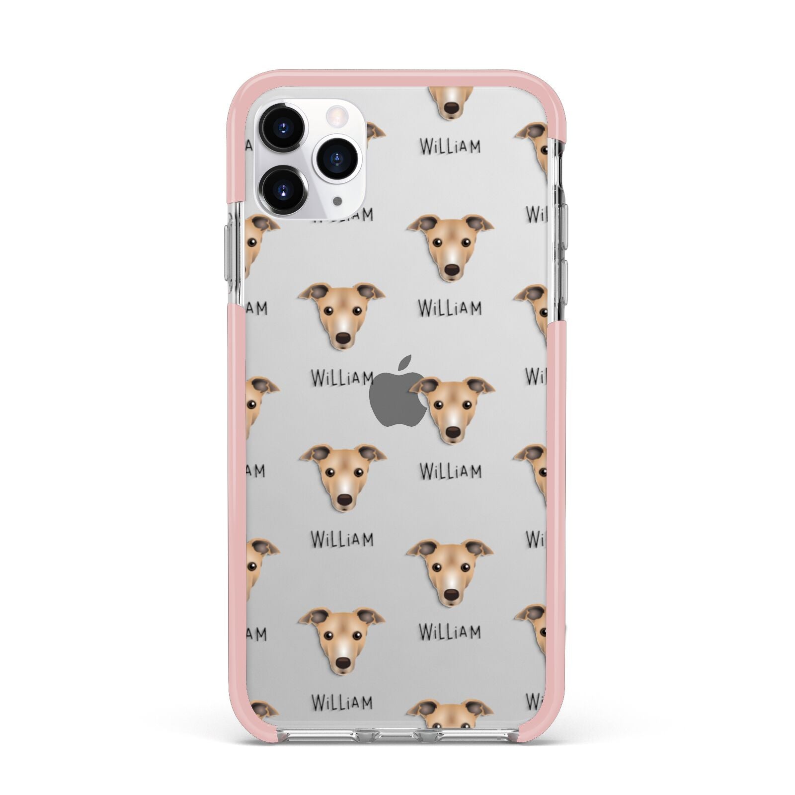 Italian Greyhound Icon with Name iPhone 11 Pro Max Impact Pink Edge Case