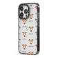 Italian Greyhound Icon with Name iPhone 13 Pro Black Impact Case Side Angle on Silver phone