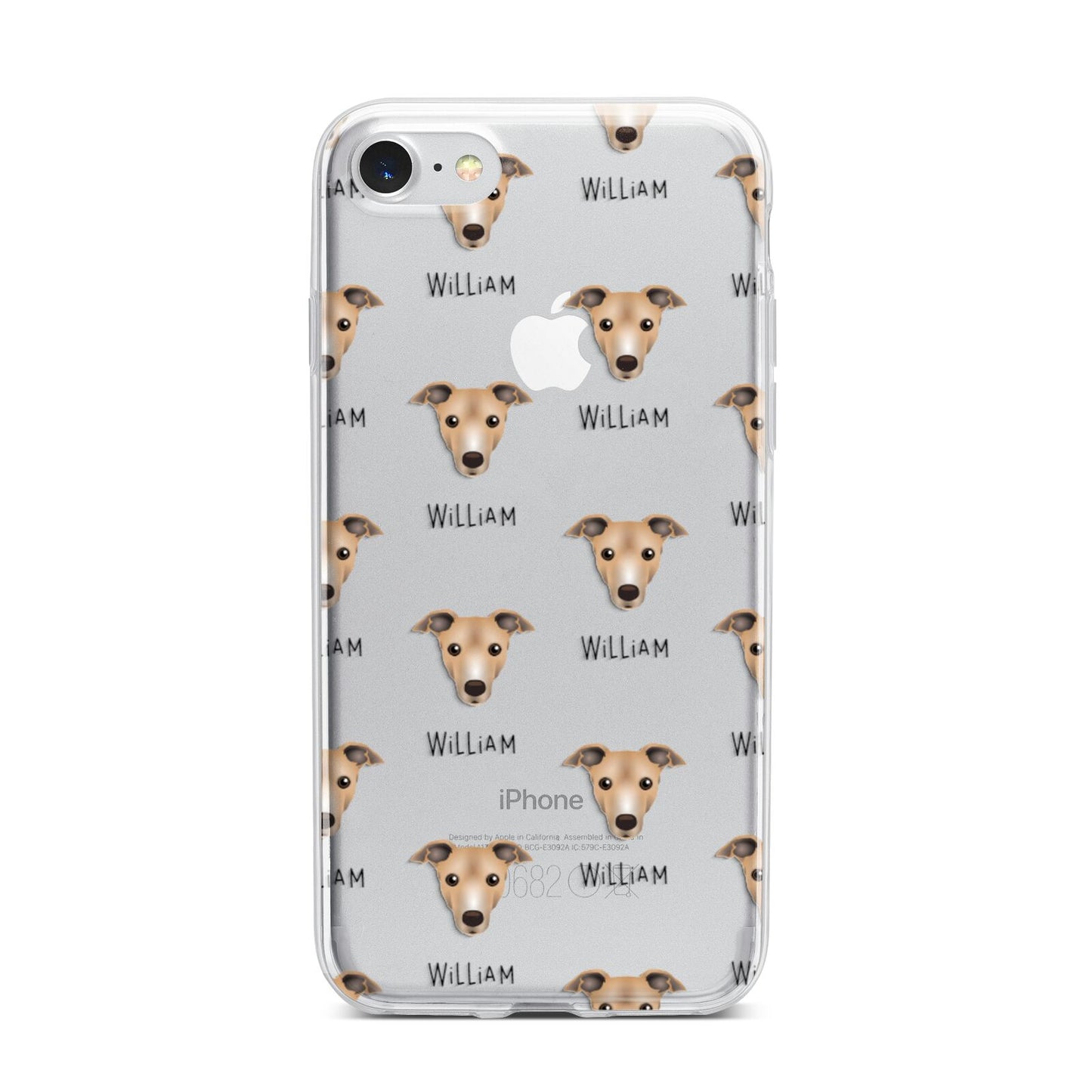 Italian Greyhound Icon with Name iPhone 7 Bumper Case on Silver iPhone