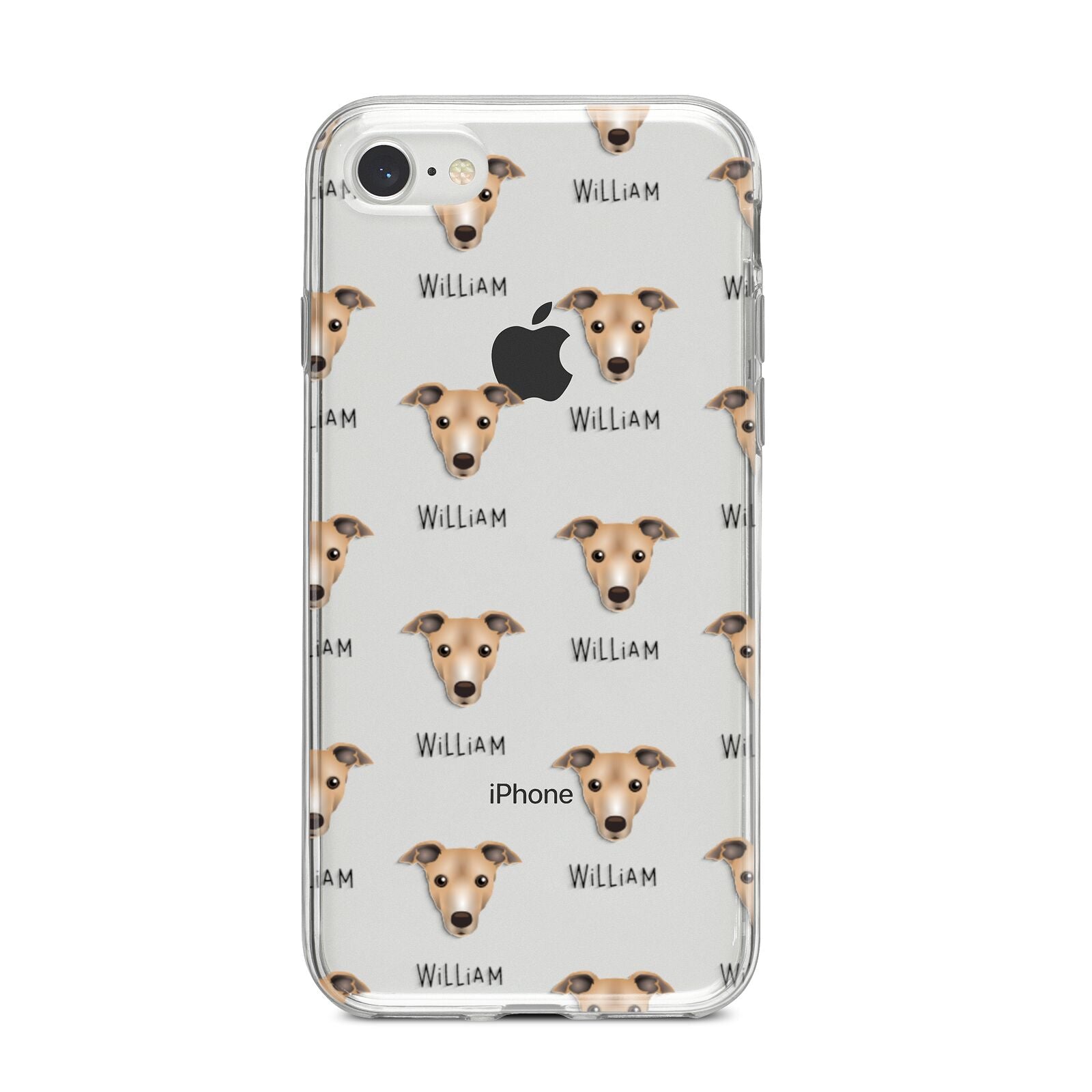 Italian Greyhound Icon with Name iPhone 8 Bumper Case on Silver iPhone