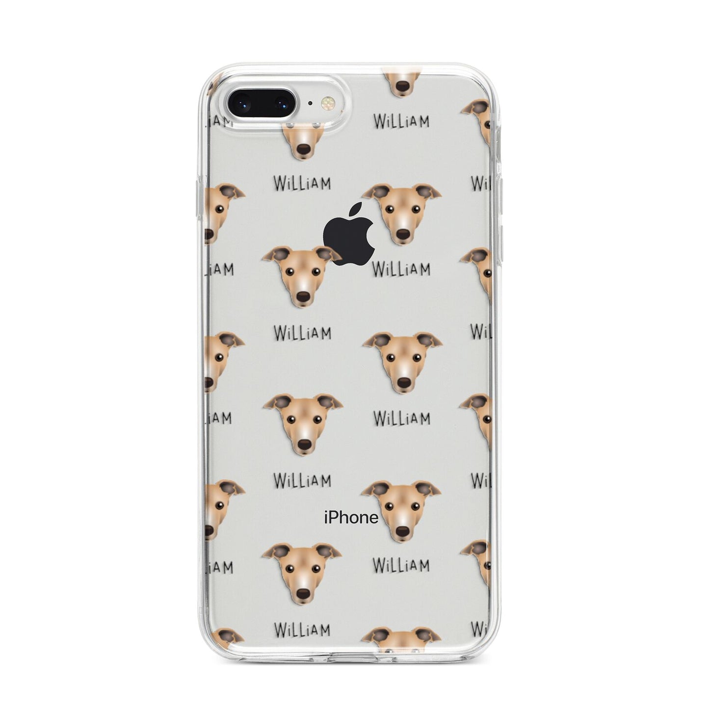 Italian Greyhound Icon with Name iPhone 8 Plus Bumper Case on Silver iPhone
