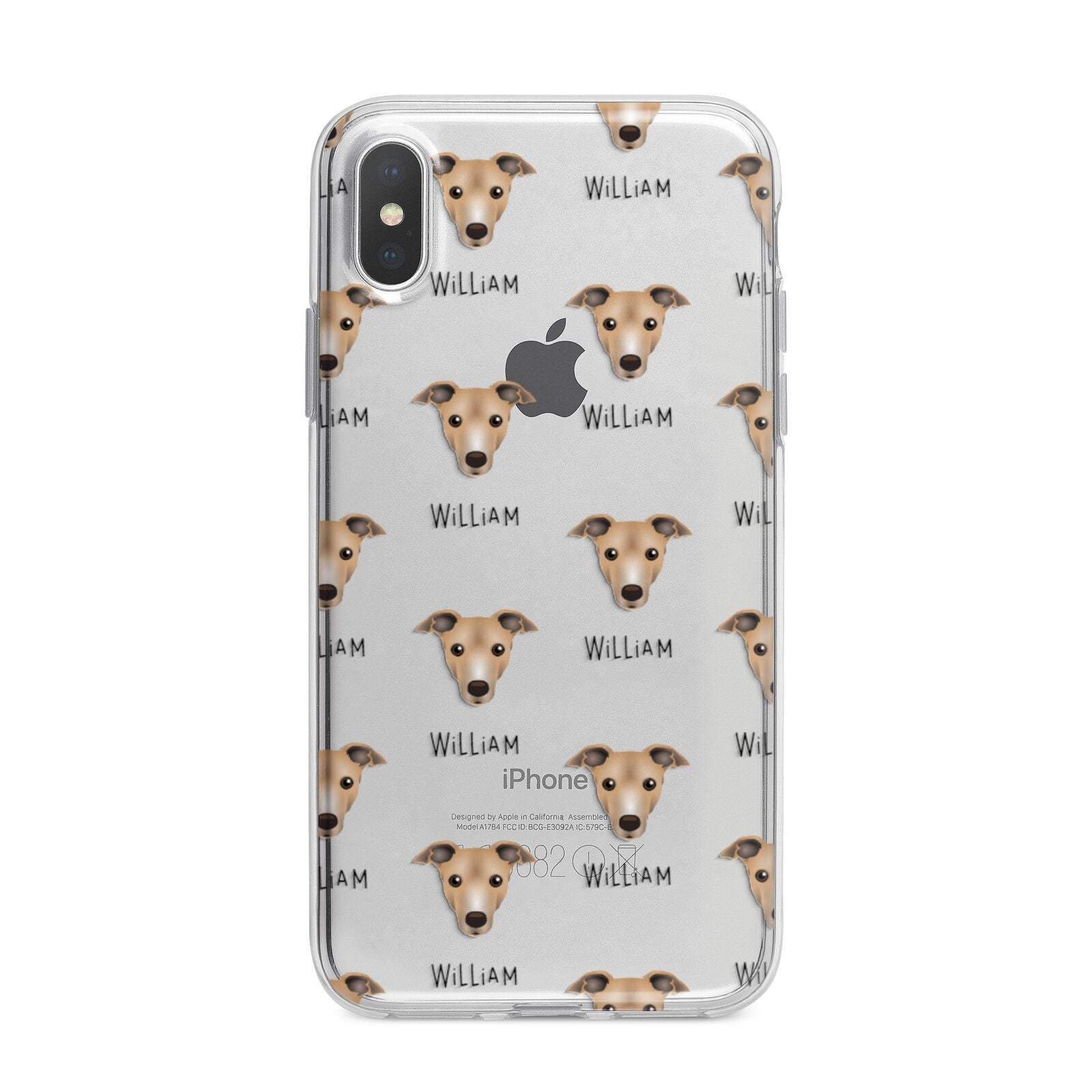 Italian Greyhound Icon with Name iPhone X Bumper Case on Silver iPhone Alternative Image 1