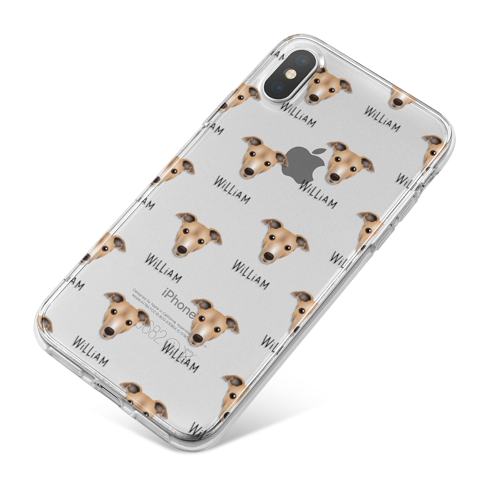 Italian Greyhound Icon with Name iPhone X Bumper Case on Silver iPhone