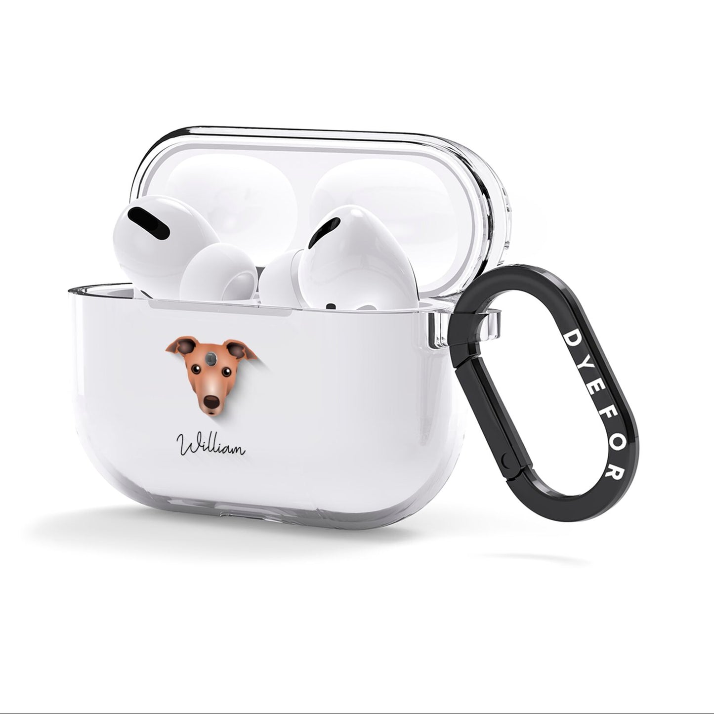Italian Greyhound Personalised AirPods Clear Case 3rd Gen Side Image