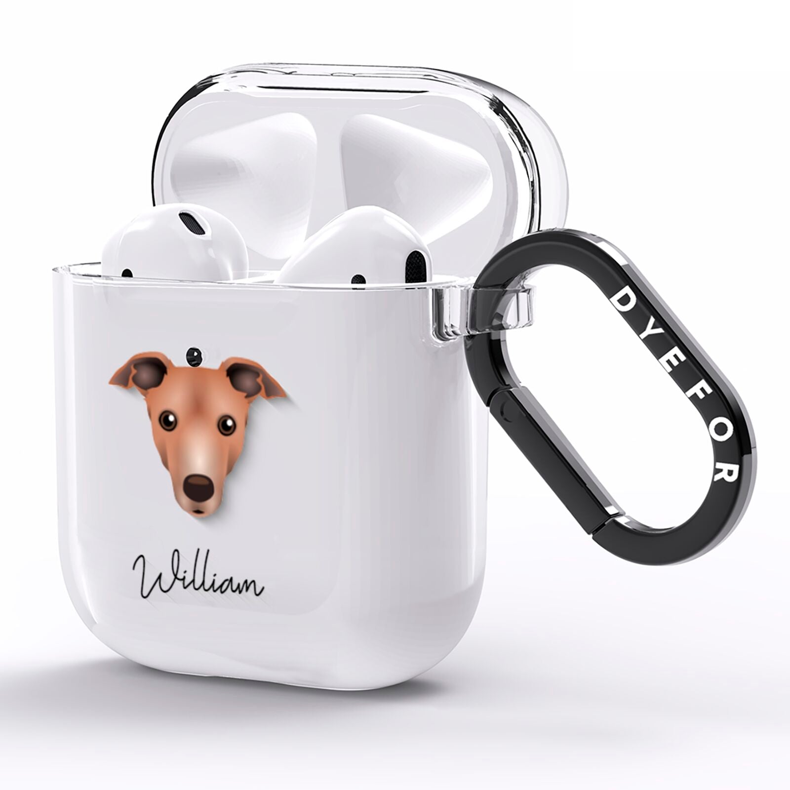 Italian Greyhound Personalised AirPods Clear Case Side Image