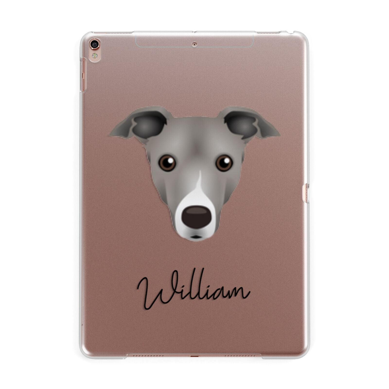 Italian Greyhound Personalised Apple iPad Rose Gold Case