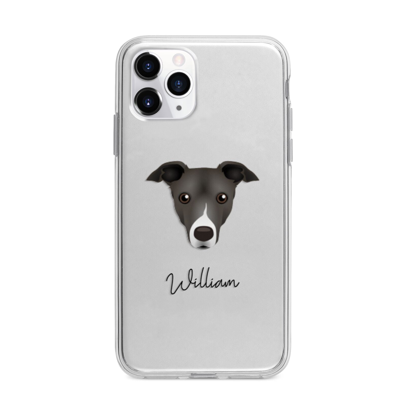 Italian Greyhound Personalised Apple iPhone 11 Pro Max in Silver with Bumper Case