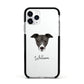 Italian Greyhound Personalised Apple iPhone 11 Pro in Silver with Black Impact Case