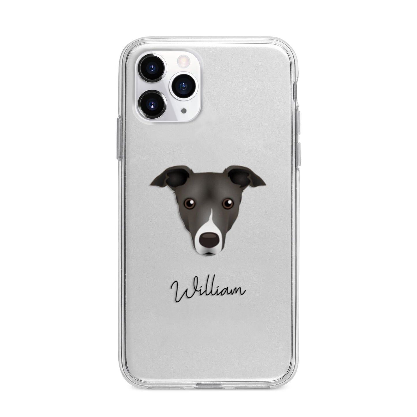 Italian Greyhound Personalised Apple iPhone 11 Pro in Silver with Bumper Case