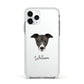 Italian Greyhound Personalised Apple iPhone 11 Pro in Silver with White Impact Case