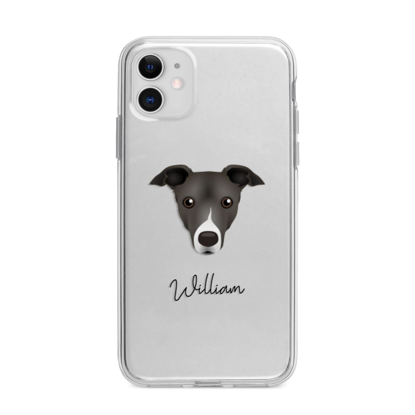 Italian Greyhound Personalised Apple iPhone 11 in White with Bumper Case