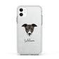 Italian Greyhound Personalised Apple iPhone 11 in White with White Impact Case