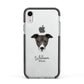 Italian Greyhound Personalised Apple iPhone XR Impact Case Black Edge on Silver Phone