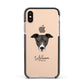 Italian Greyhound Personalised Apple iPhone Xs Impact Case Black Edge on Gold Phone