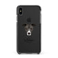 Italian Greyhound Personalised Apple iPhone Xs Max Impact Case Black Edge on Black Phone