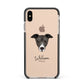 Italian Greyhound Personalised Apple iPhone Xs Max Impact Case Black Edge on Gold Phone