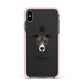 Italian Greyhound Personalised Apple iPhone Xs Max Impact Case Pink Edge on Black Phone