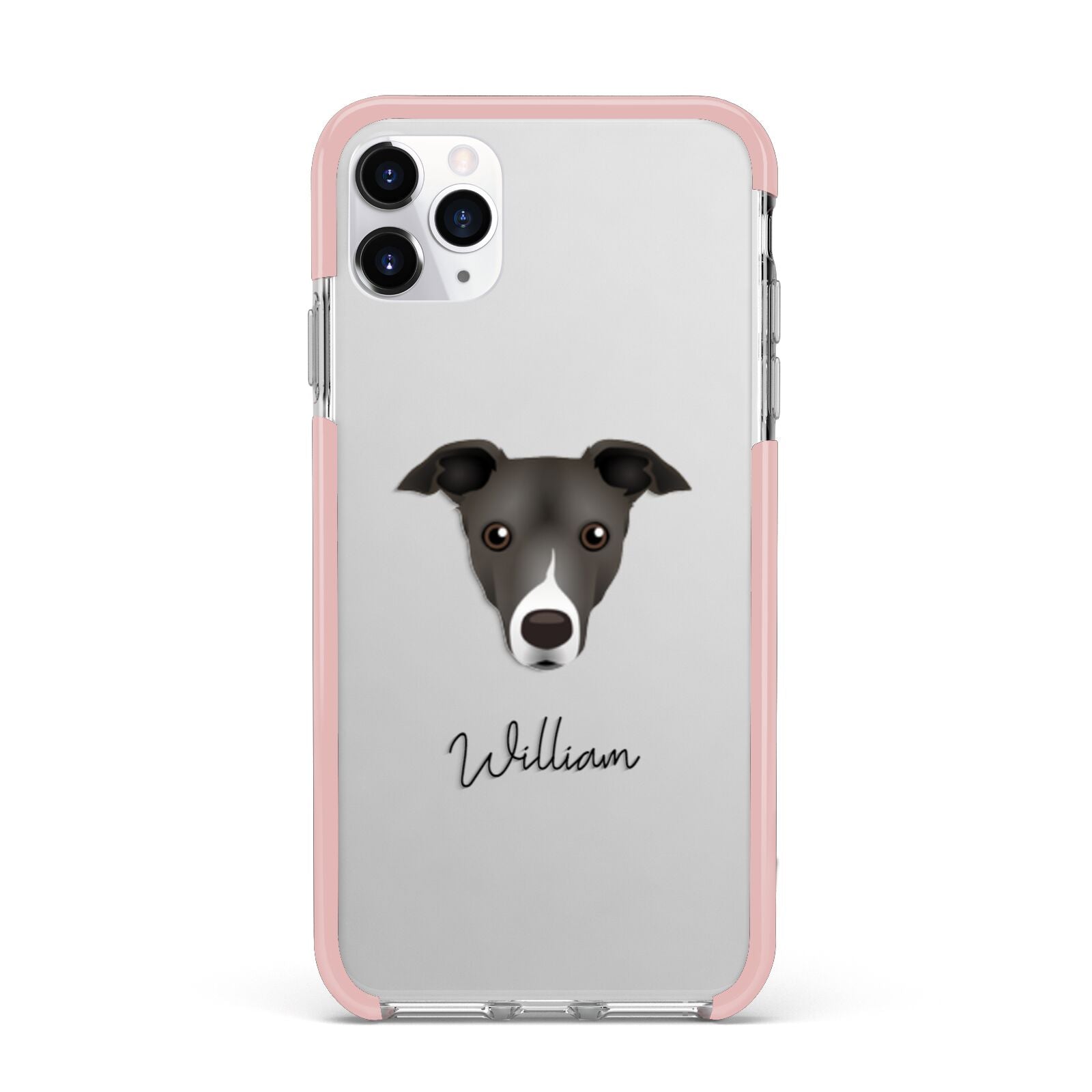 Italian Greyhound Personalised iPhone 11 Pro Max Impact Pink Edge Case