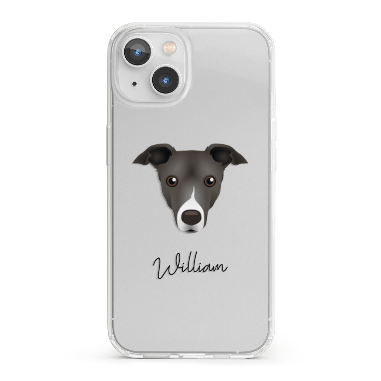 Italian Greyhound Personalised iPhone 13 Clear Bumper Case