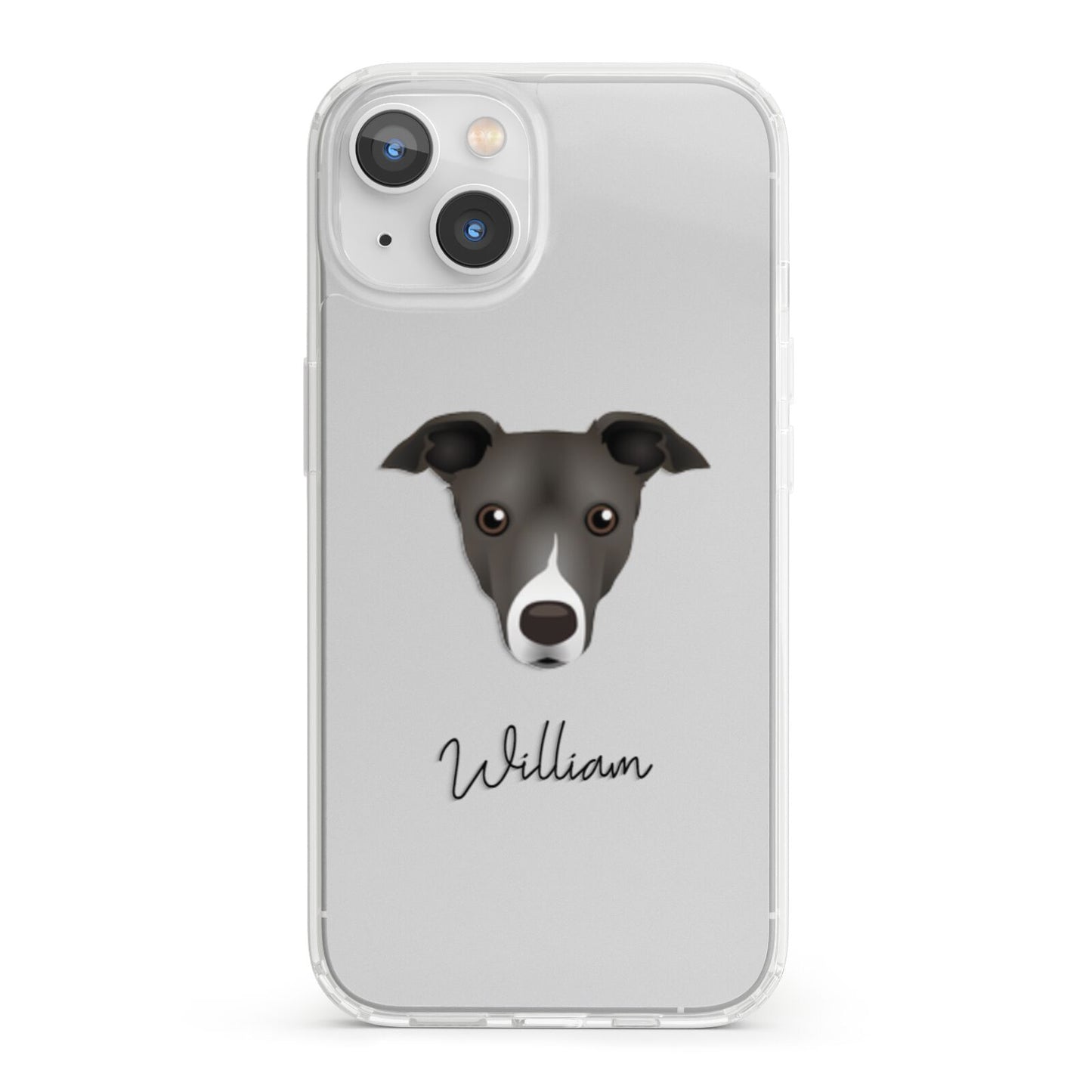 Italian Greyhound Personalised iPhone 13 Clear Bumper Case