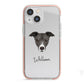 Italian Greyhound Personalised iPhone 13 Mini TPU Impact Case with Pink Edges