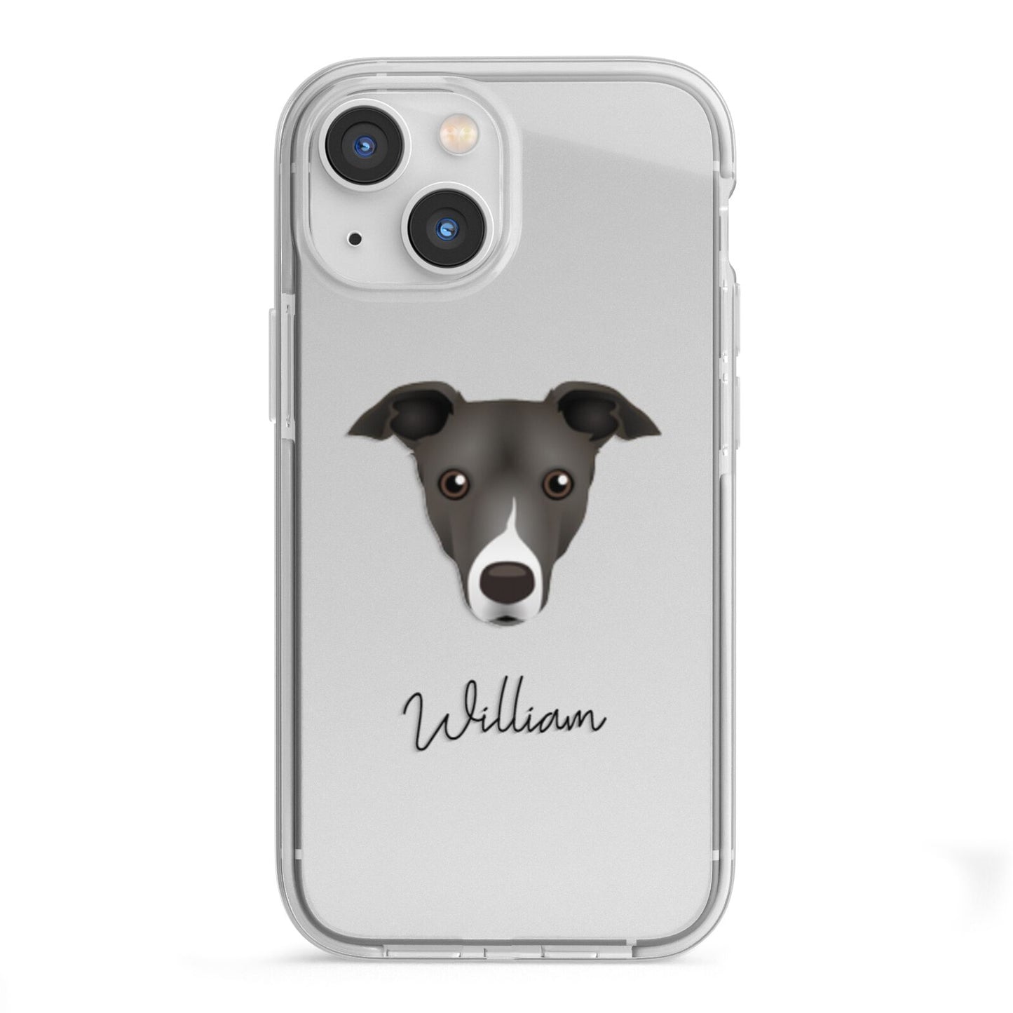 Italian Greyhound Personalised iPhone 13 Mini TPU Impact Case with White Edges