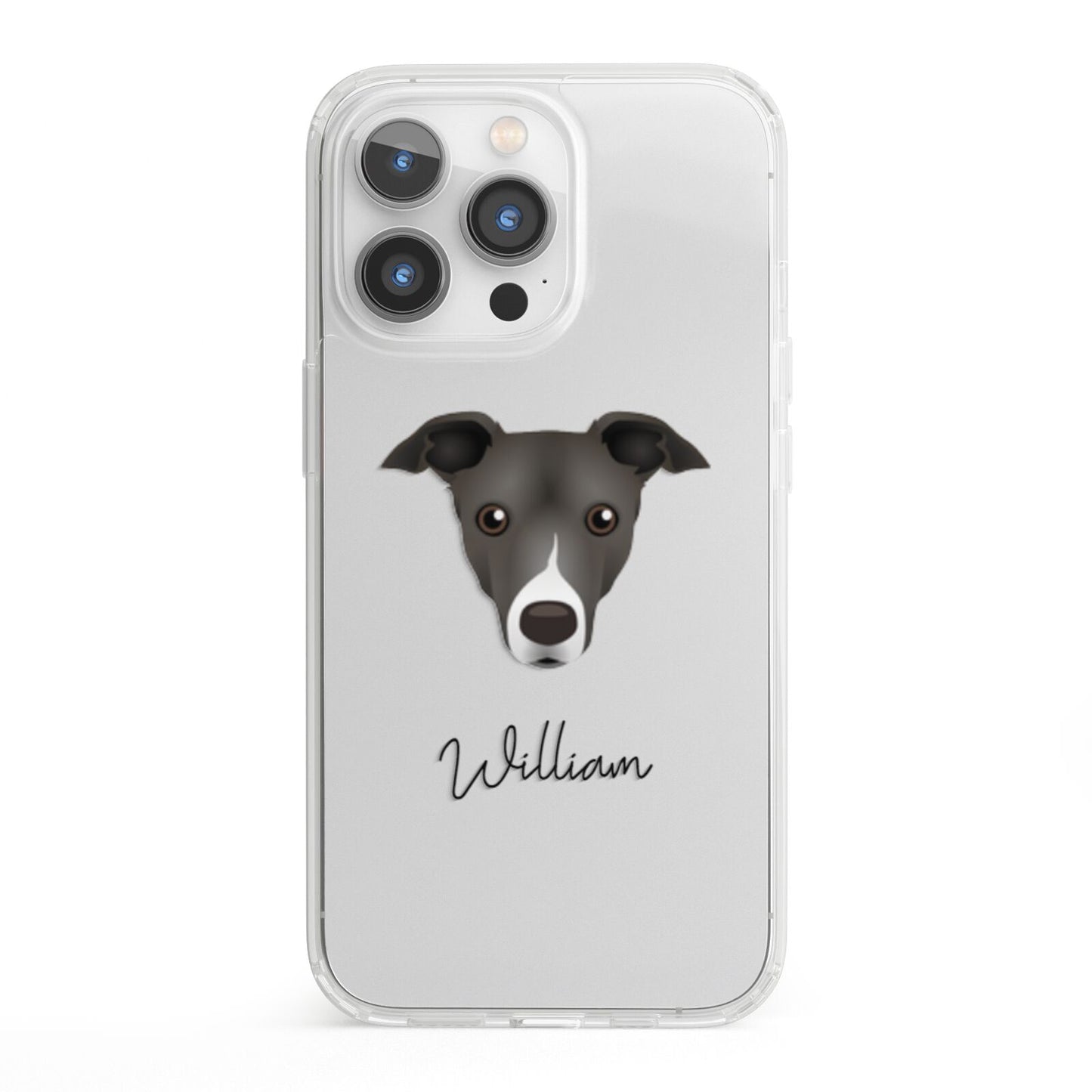 Italian Greyhound Personalised iPhone 13 Pro Clear Bumper Case