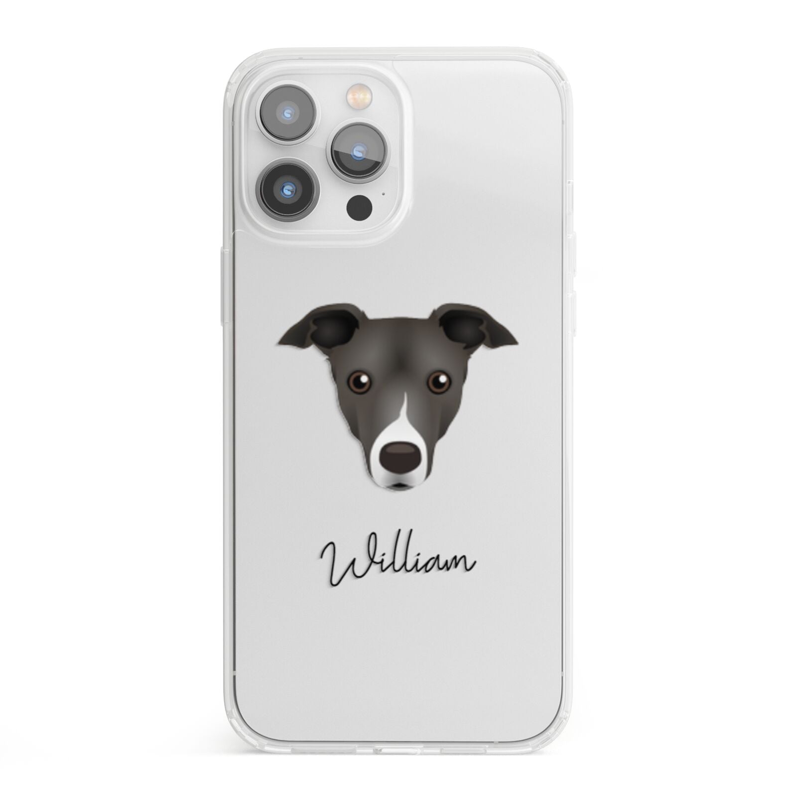 Italian Greyhound Personalised iPhone 13 Pro Max Clear Bumper Case