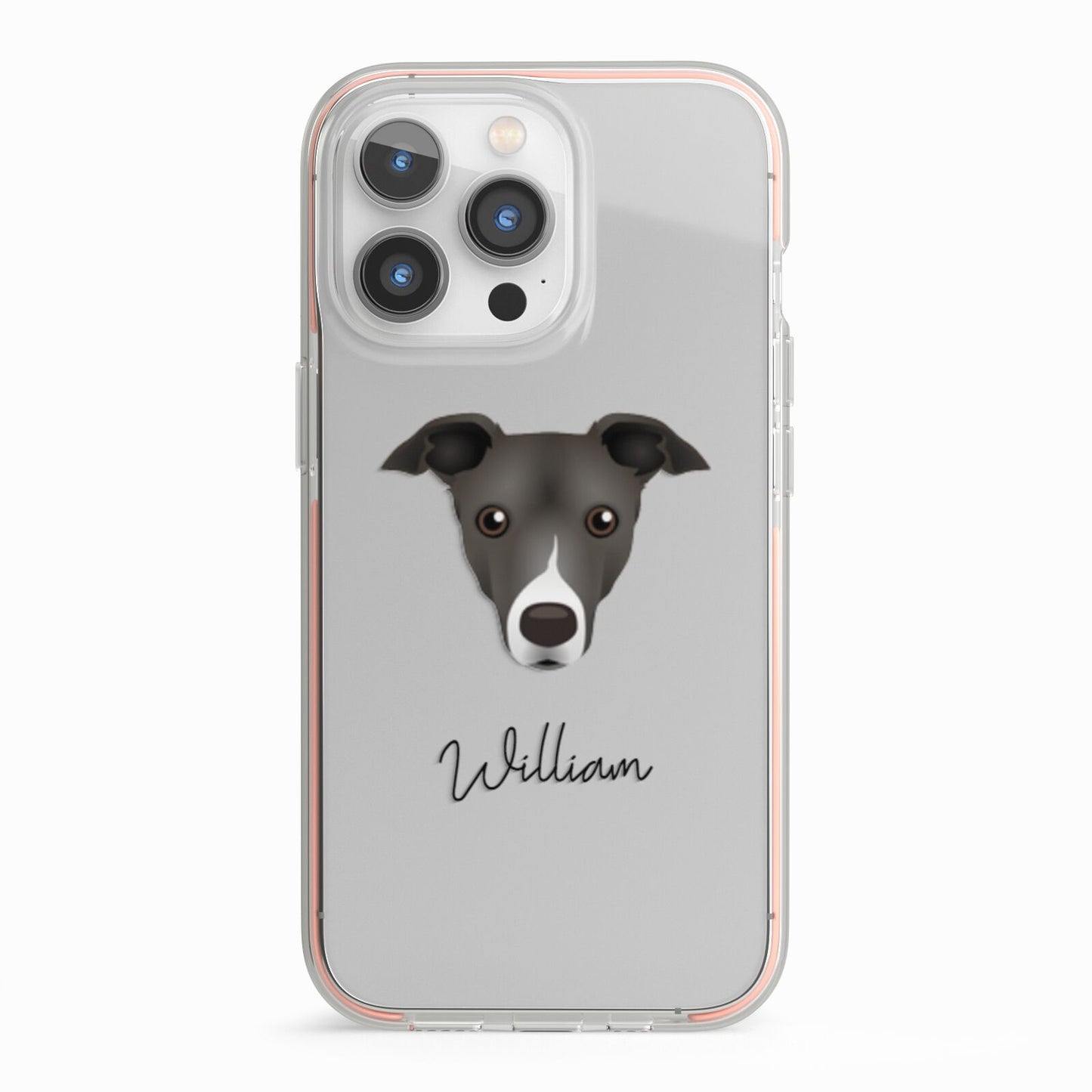 Italian Greyhound Personalised iPhone 13 Pro TPU Impact Case with Pink Edges