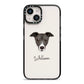 Italian Greyhound Personalised iPhone 14 Black Impact Case on Silver phone