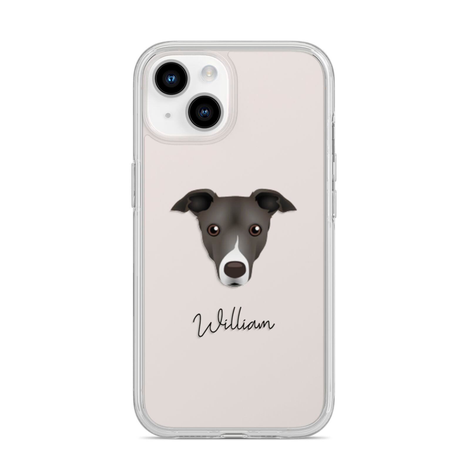 Italian Greyhound Personalised iPhone 14 Clear Tough Case Starlight