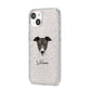 Italian Greyhound Personalised iPhone 14 Glitter Tough Case Starlight Angled Image