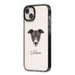 Italian Greyhound Personalised iPhone 14 Plus Black Impact Case Side Angle on Silver phone