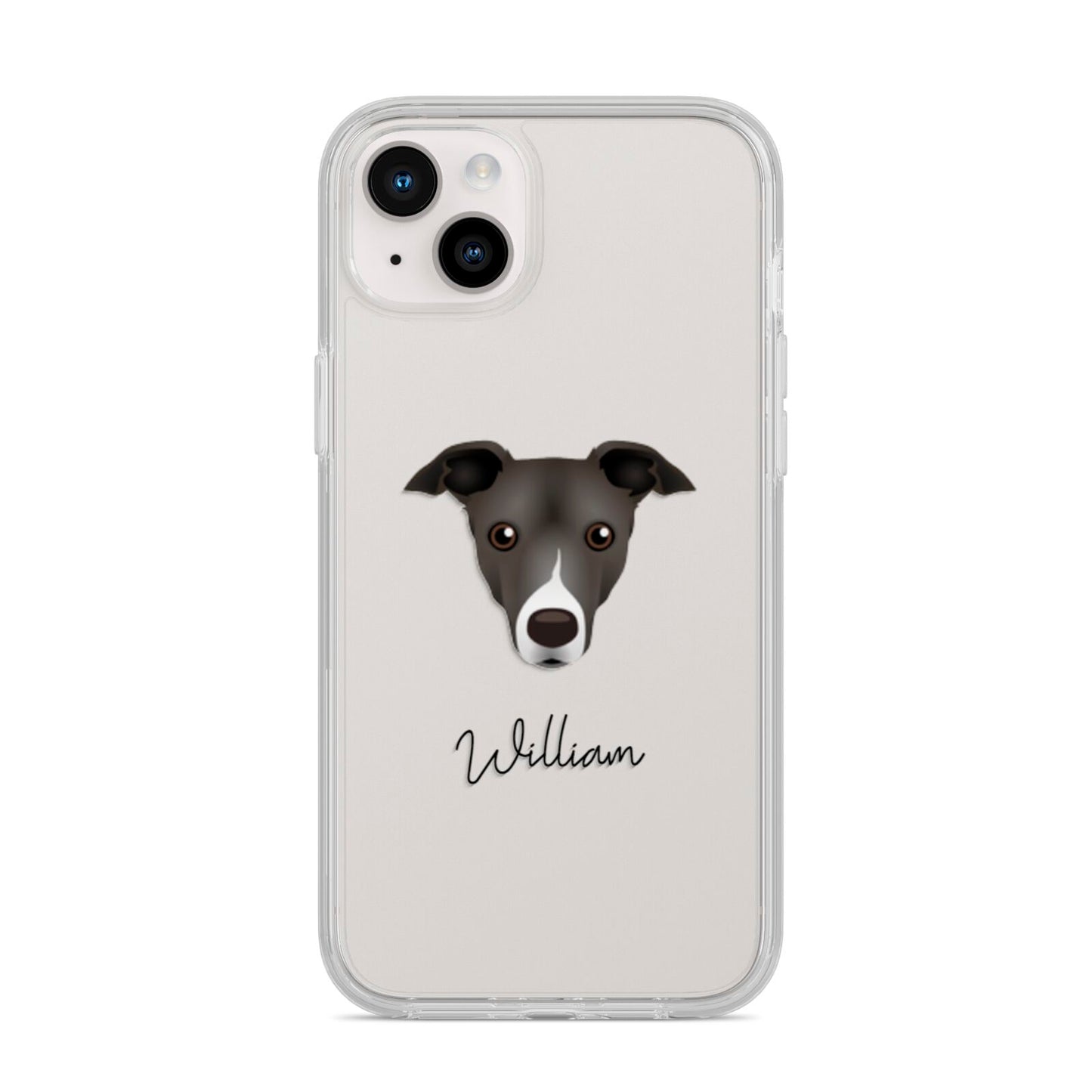 Italian Greyhound Personalised iPhone 14 Plus Clear Tough Case Starlight