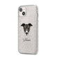 Italian Greyhound Personalised iPhone 14 Plus Glitter Tough Case Starlight Angled Image