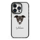 Italian Greyhound Personalised iPhone 14 Pro Black Impact Case on Silver phone