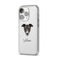 Italian Greyhound Personalised iPhone 14 Pro Clear Tough Case Silver Angled Image