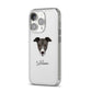 Italian Greyhound Personalised iPhone 14 Pro Clear Tough Case Silver Angled Image