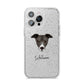 Italian Greyhound Personalised iPhone 14 Pro Max Glitter Tough Case Silver