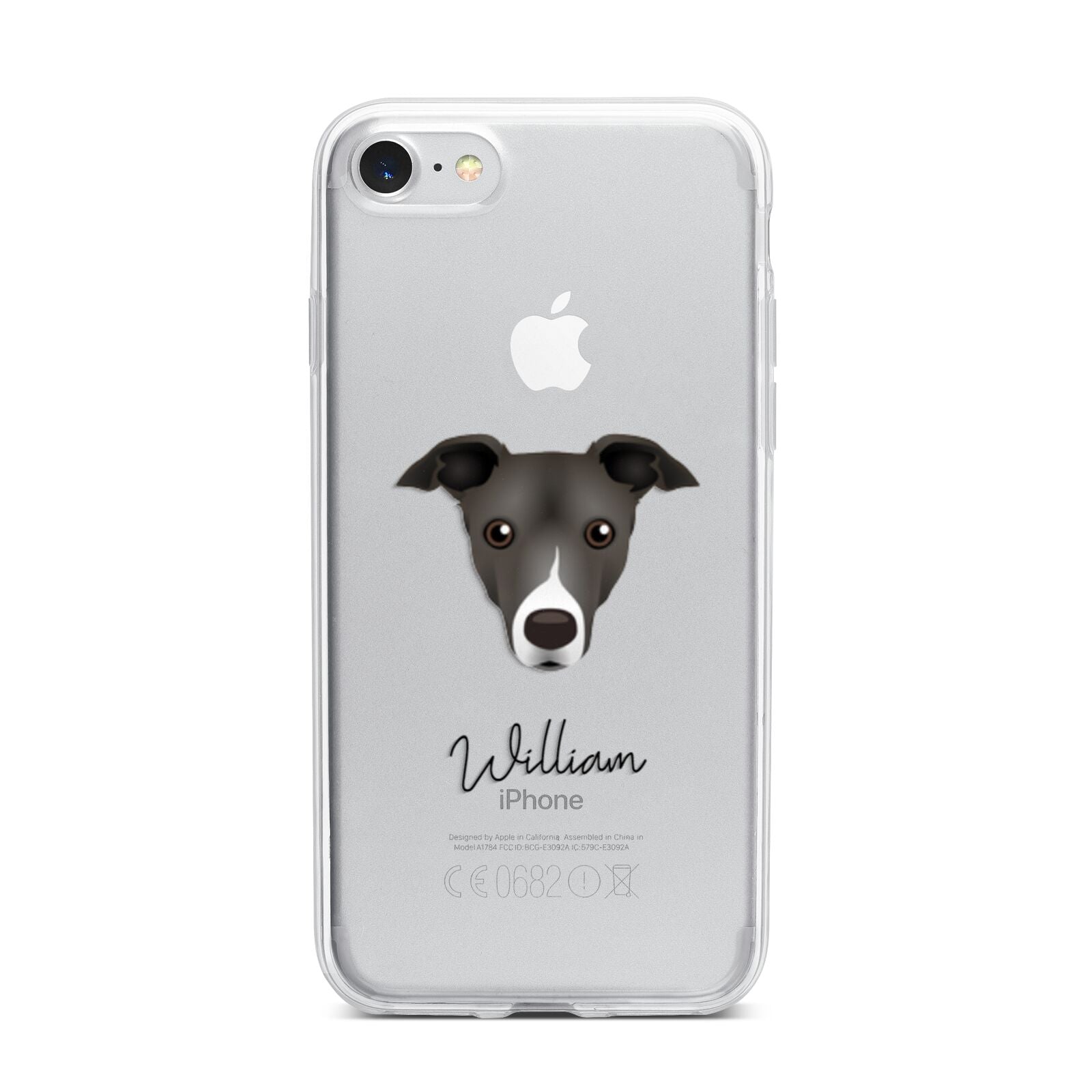 Italian Greyhound Personalised iPhone 7 Bumper Case on Silver iPhone
