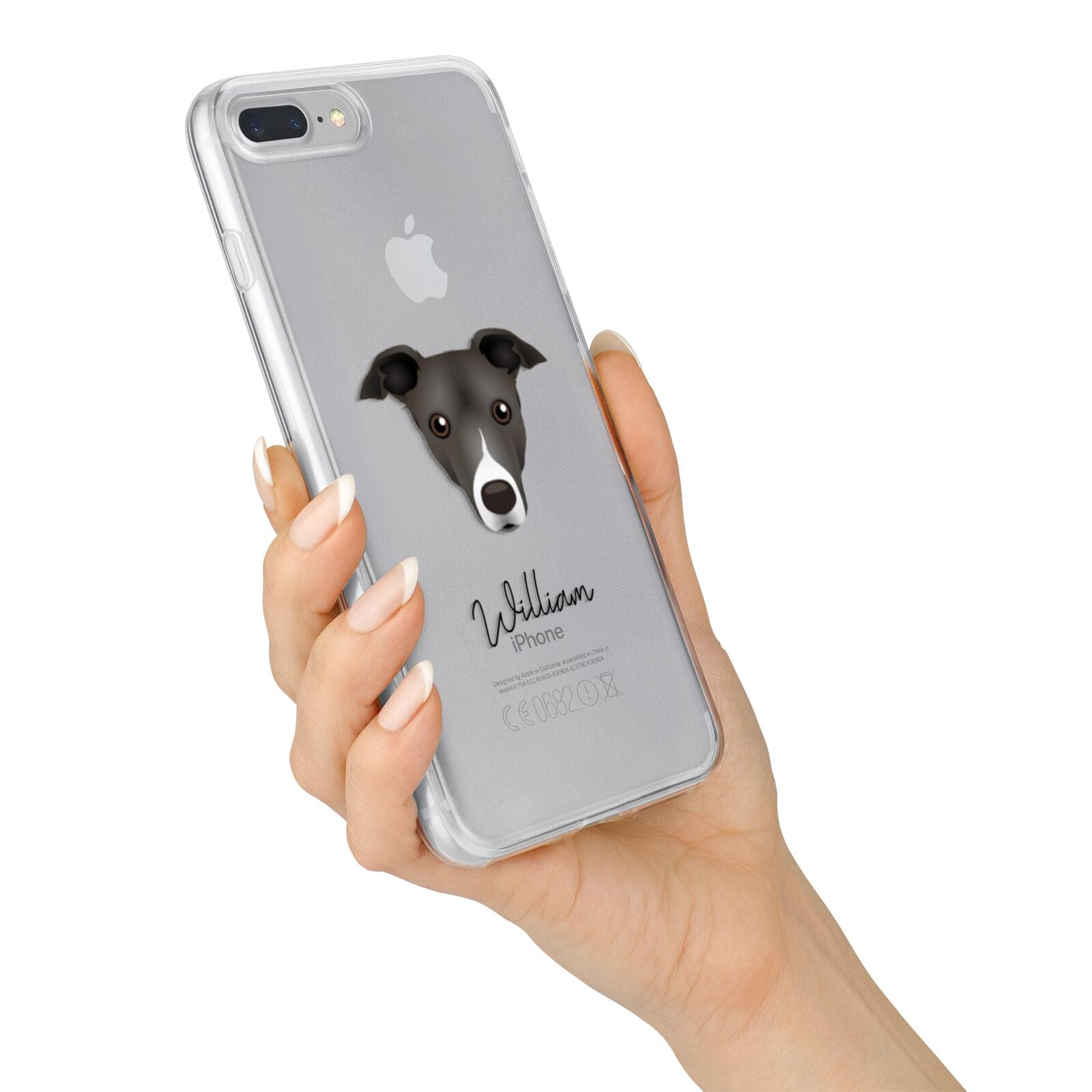Italian Greyhound Personalised iPhone 7 Plus Bumper Case on Silver iPhone Alternative Image