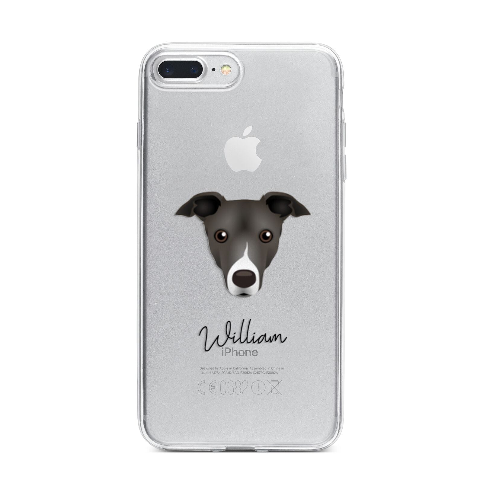 Italian Greyhound Personalised iPhone 7 Plus Bumper Case on Silver iPhone