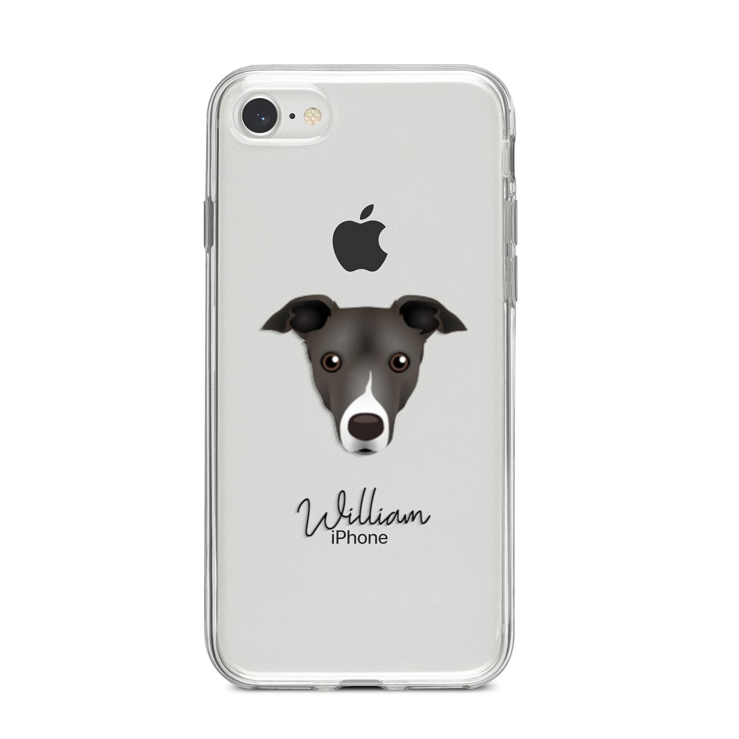Italian Greyhound Personalised iPhone 8 Bumper Case on Silver iPhone