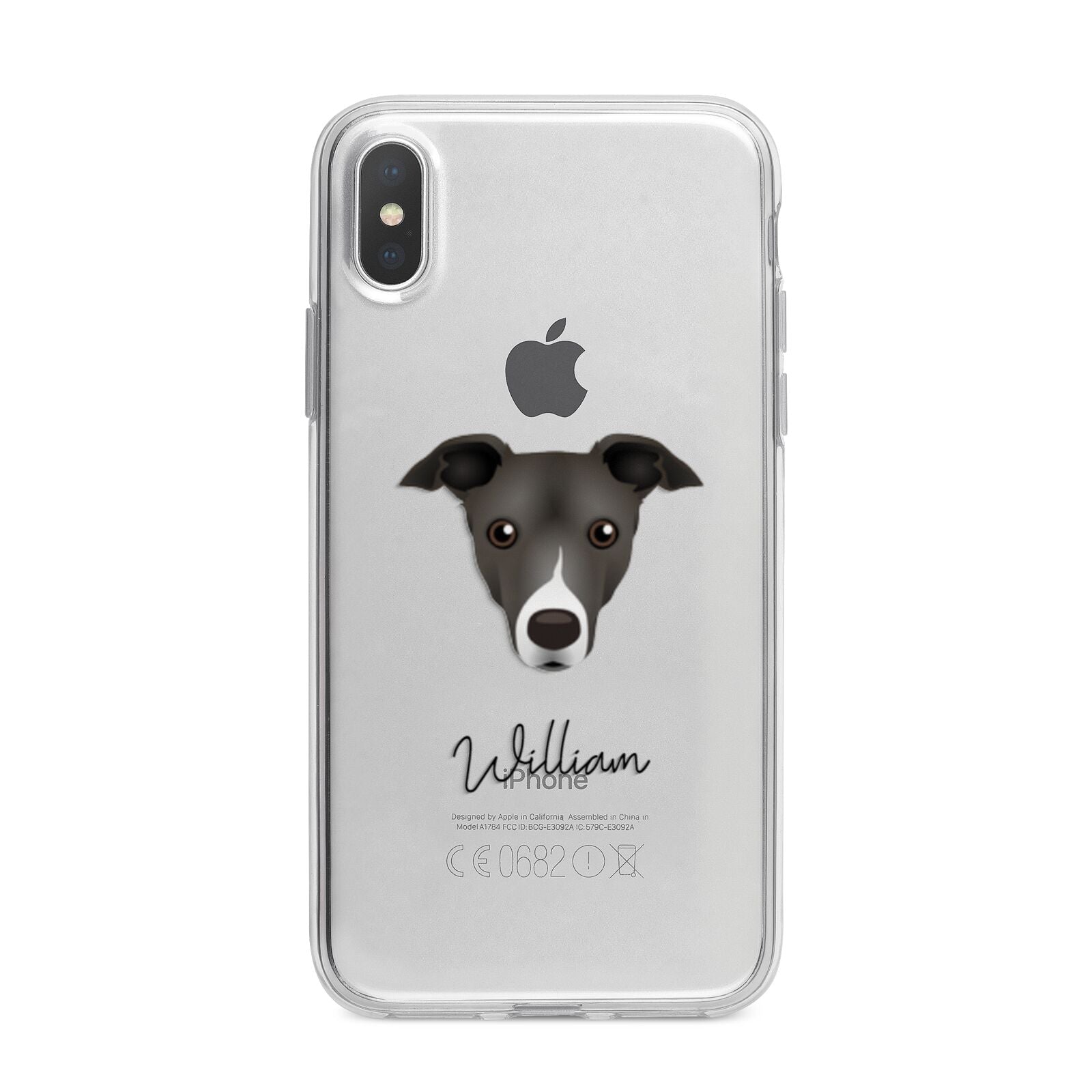 Italian Greyhound Personalised iPhone X Bumper Case on Silver iPhone Alternative Image 1