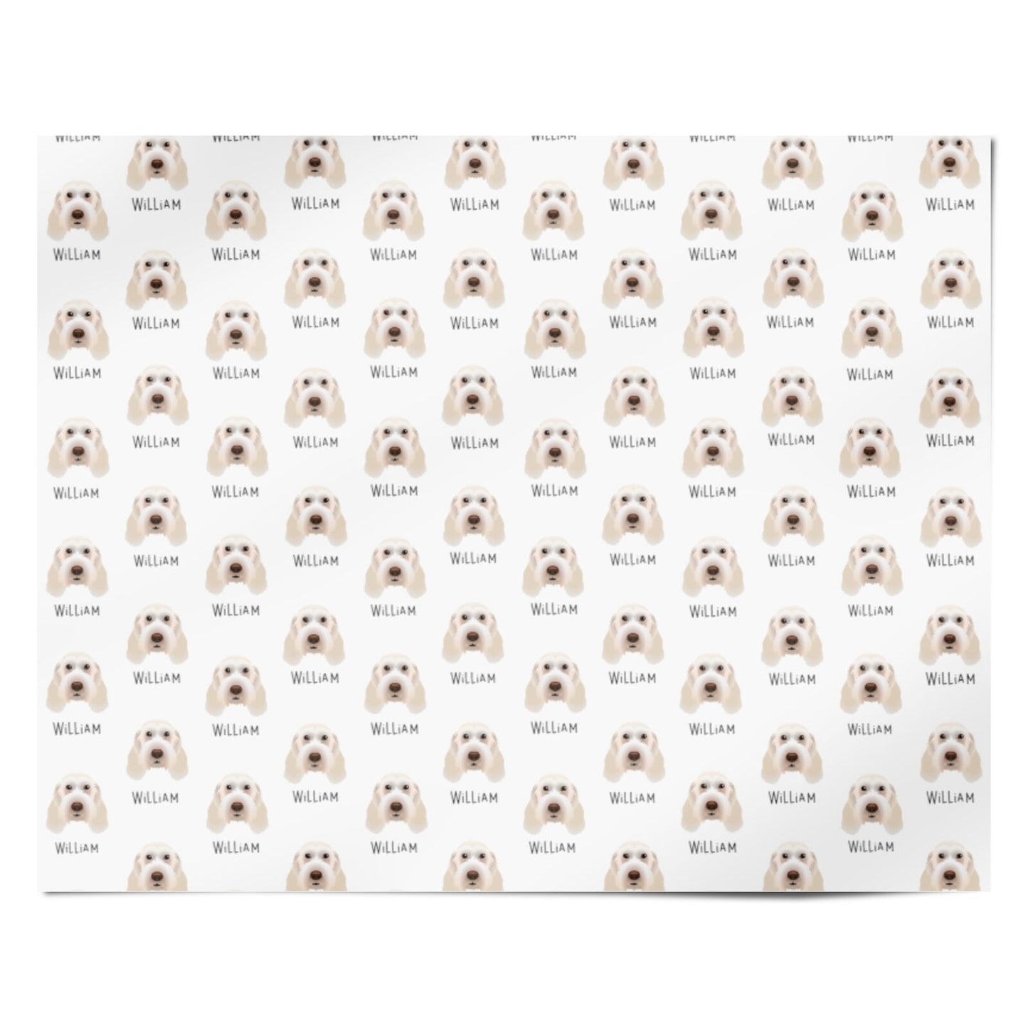 Italian Spinone Icon with Name Personalised Wrapping Paper Alternative